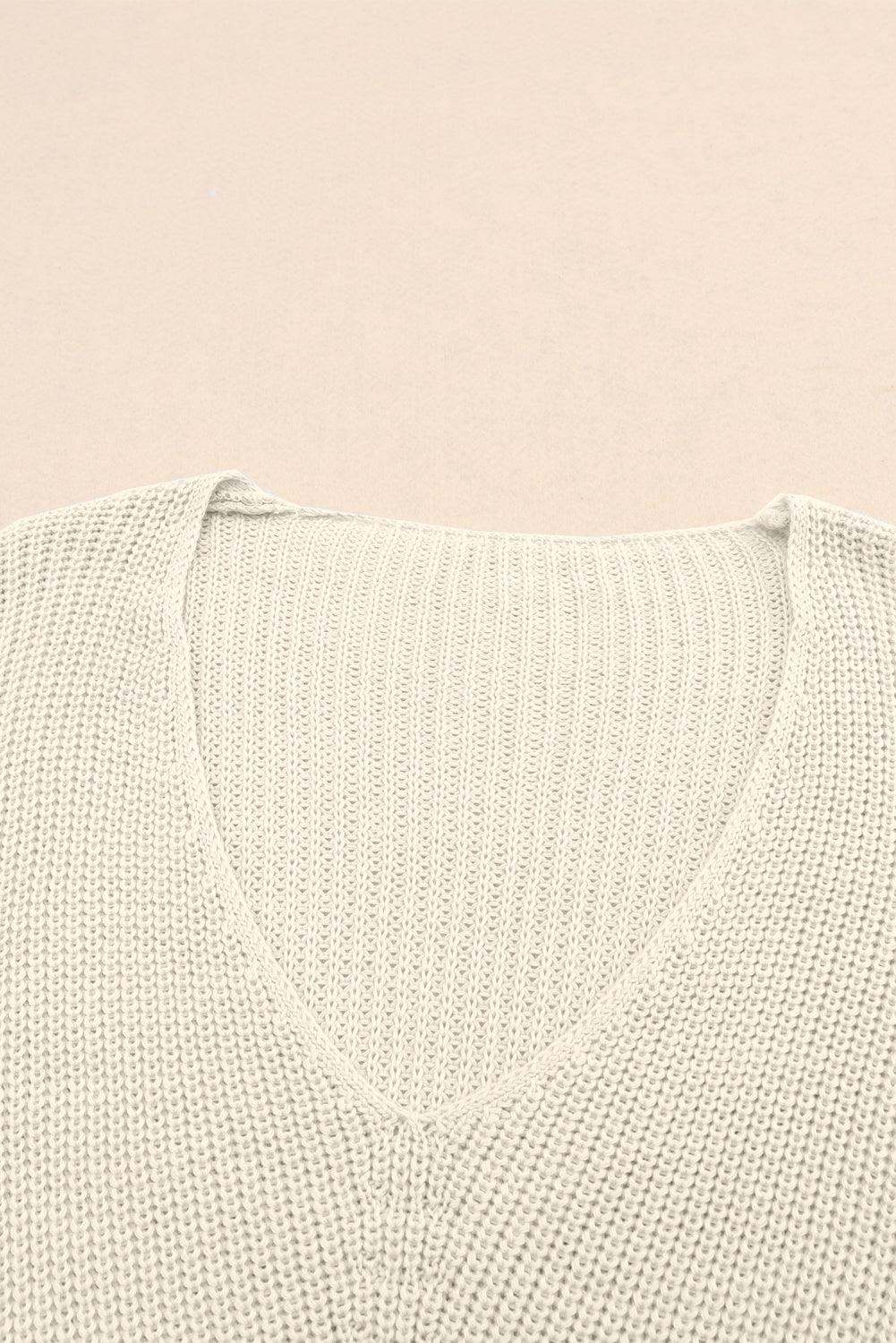 V-Neck Drop Shoulder Sweater