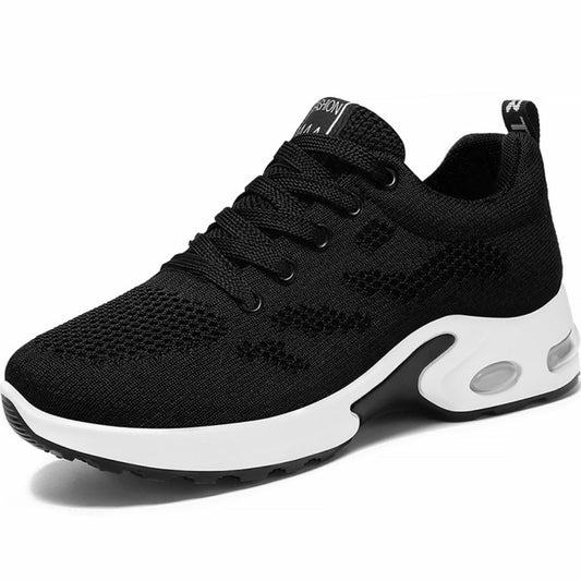 Breathable Mesh Lace Up Athletic Black