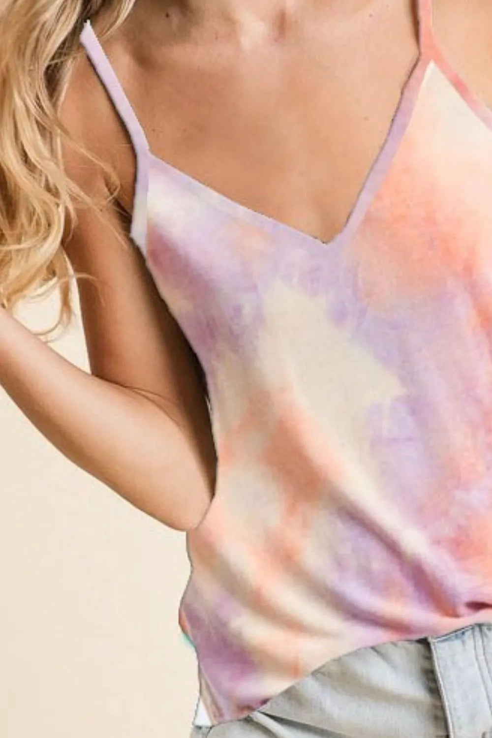 BiBi Tie Dye French Terry Knit Sleeveless Top
