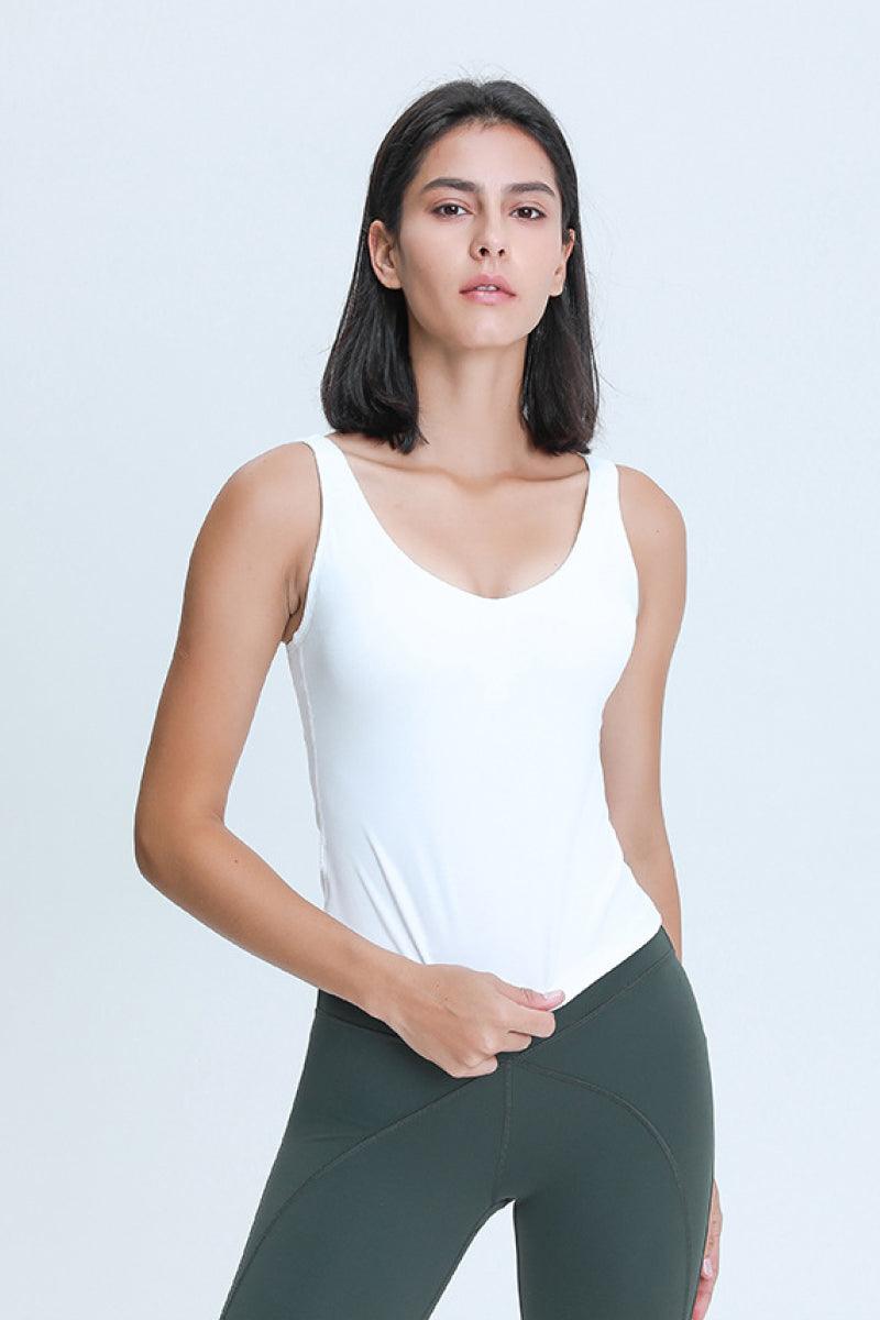 Millennia V Neck Active Tank White