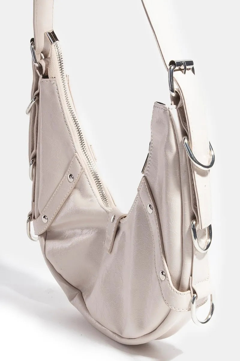 Fame Multi Belt Strap Accent Shoulder Bag