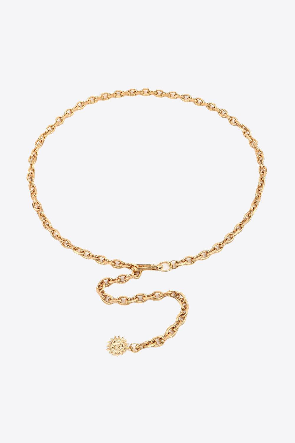 Sun Iron Chain Belt Gold One Size