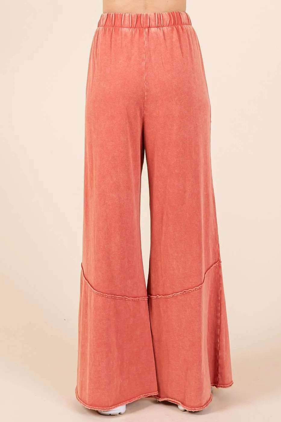 Mittoshop Mineral Wash Wide Flared Leg Pants