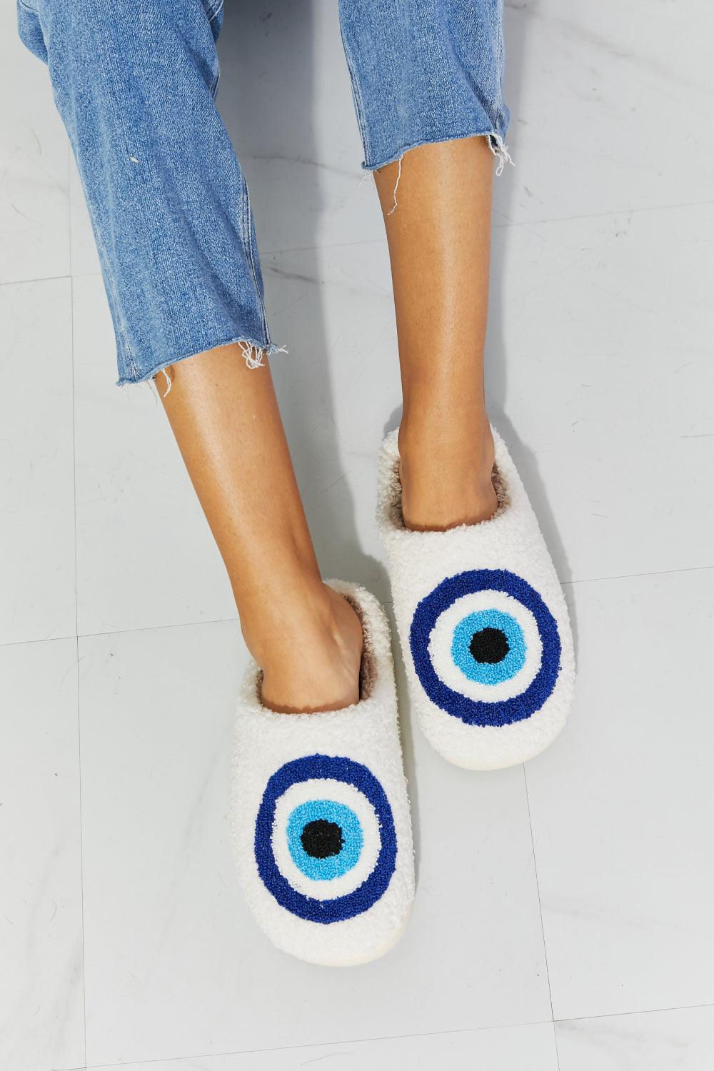Eye Plush house Slipper Sky Blue