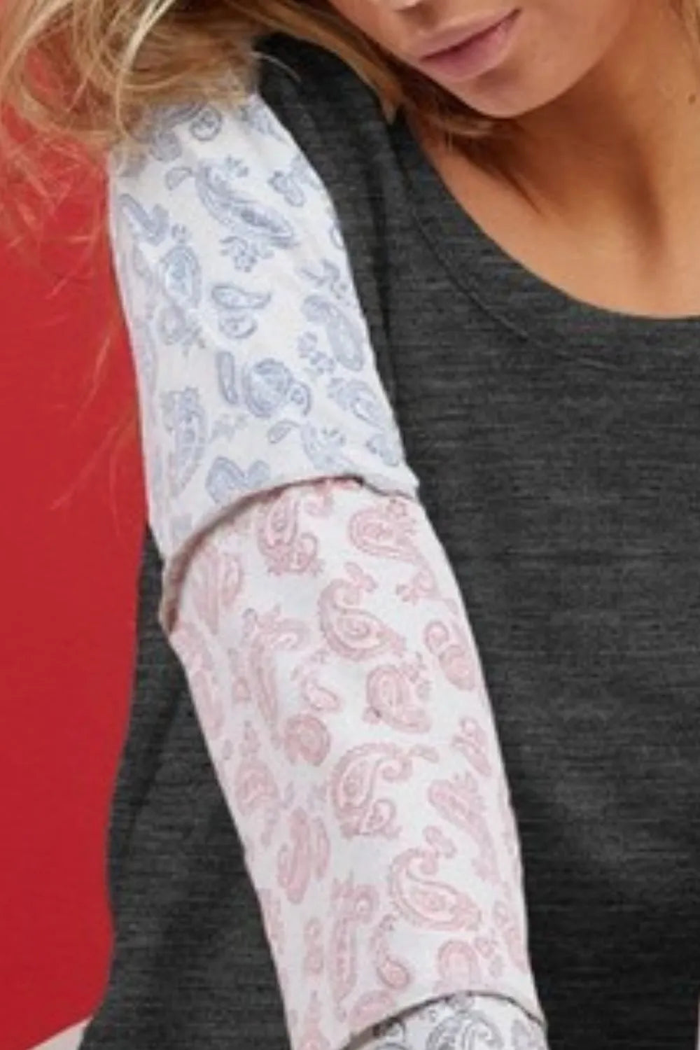 BiBi French Terry with Paisley Triblend Color Block