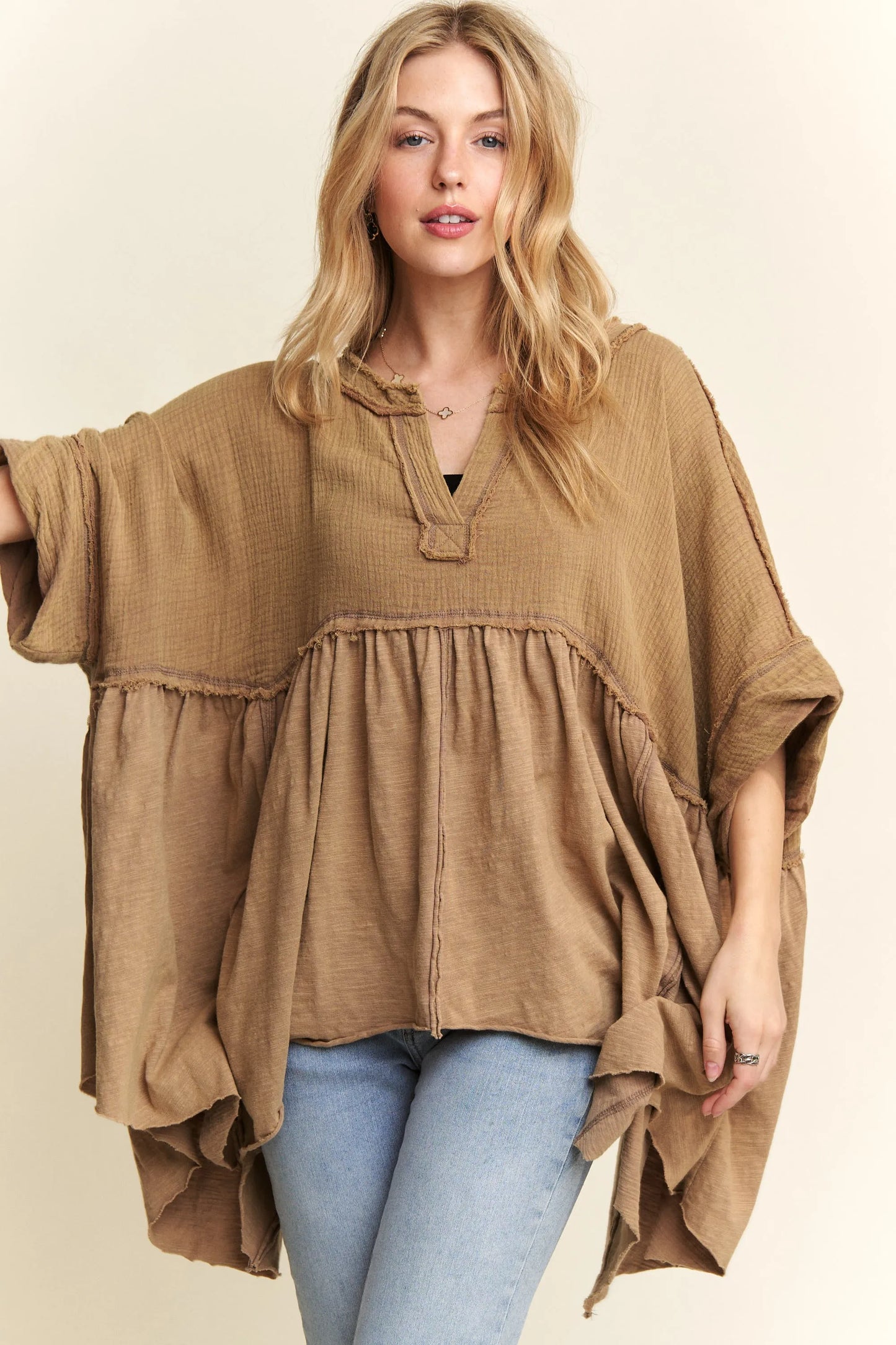 ADORA Oversized Mineral Washed Flare Top