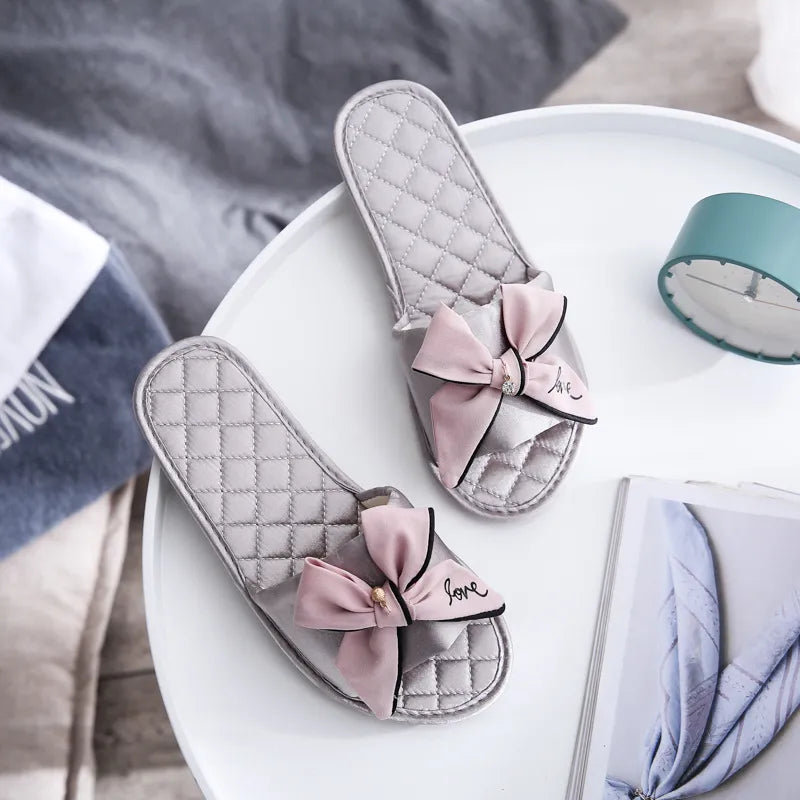 Open Toe Flats Slippers Gray