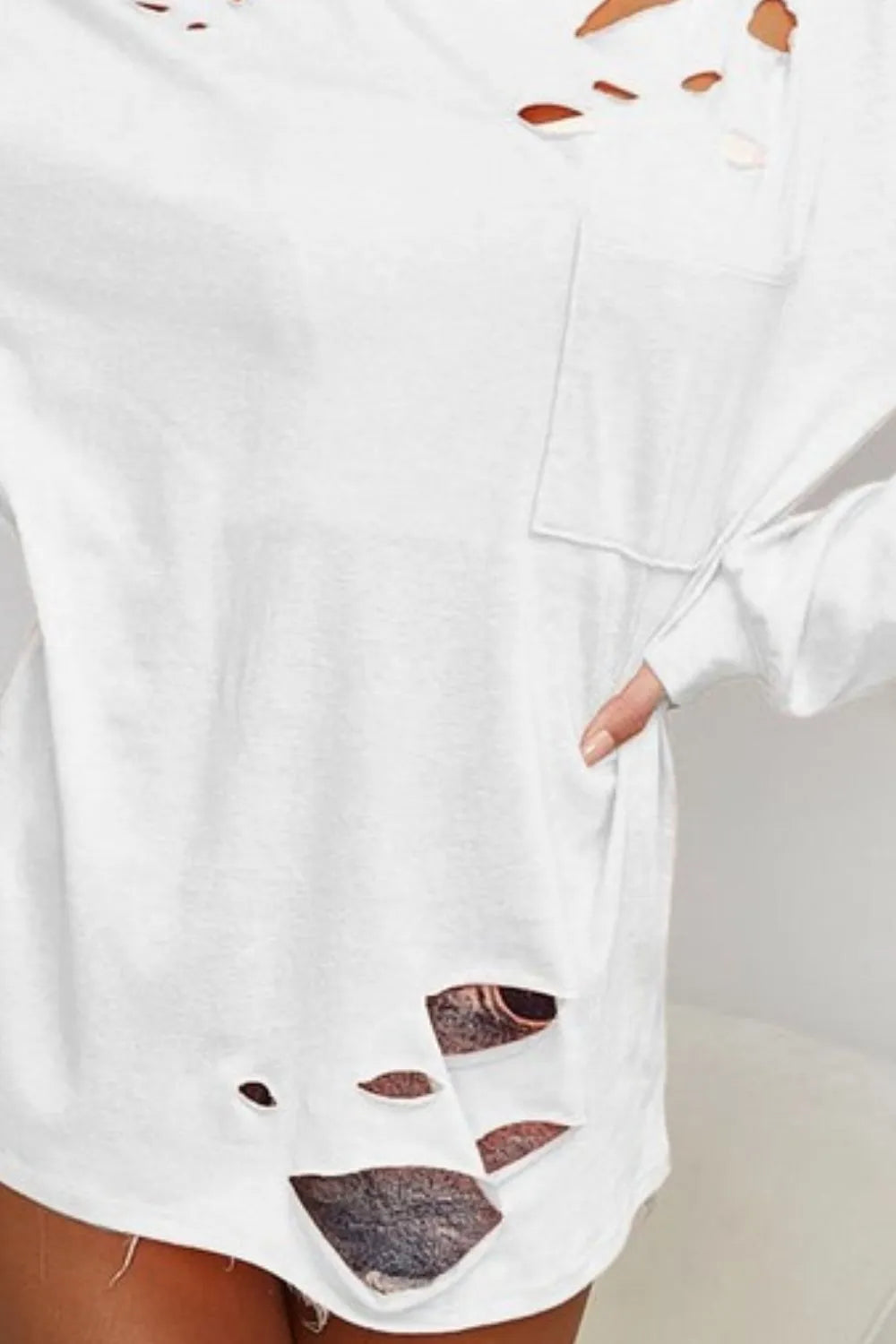 BiBi Triblend with Laser Cut Detailed T-Shirt