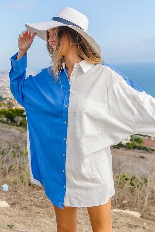 BiBi Oversized Color Block Shirt
