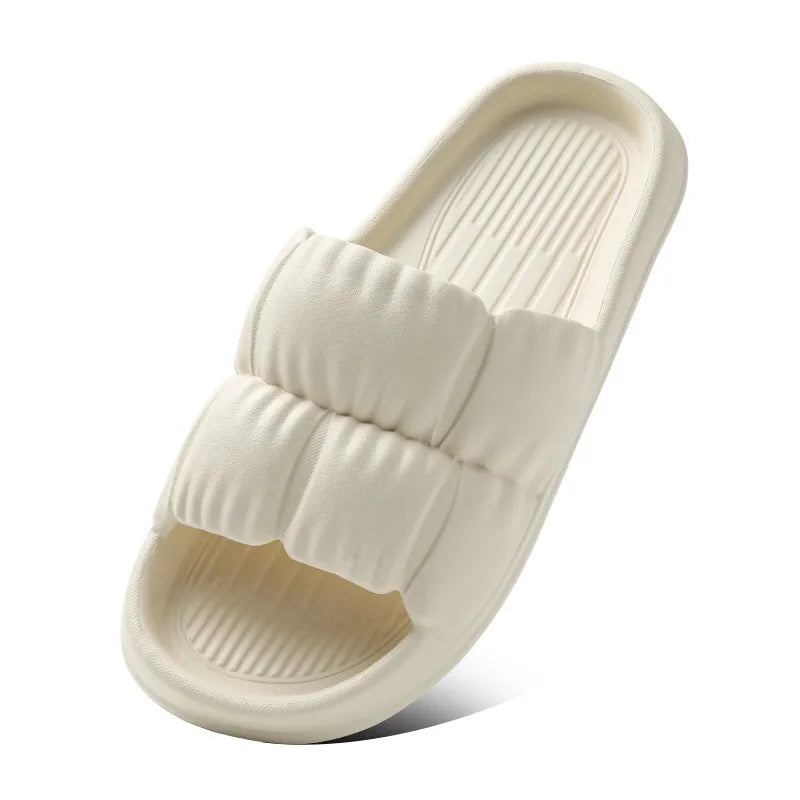 Open Toe Flats Slippers White