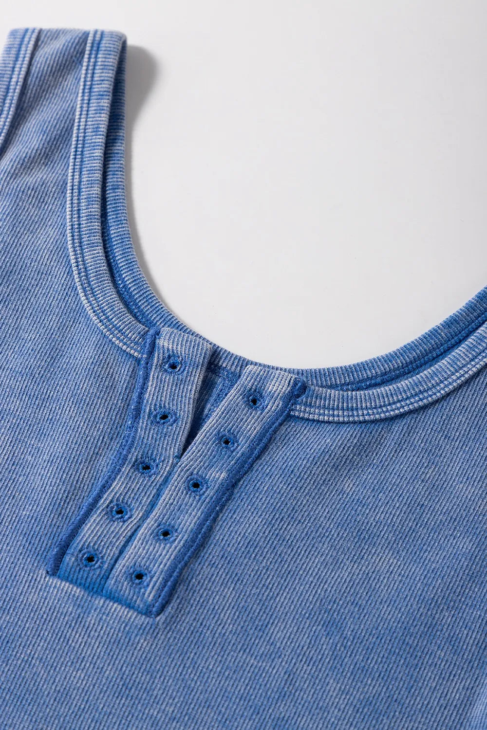 Mineral Wash Ribbed Notch Neck Tank
