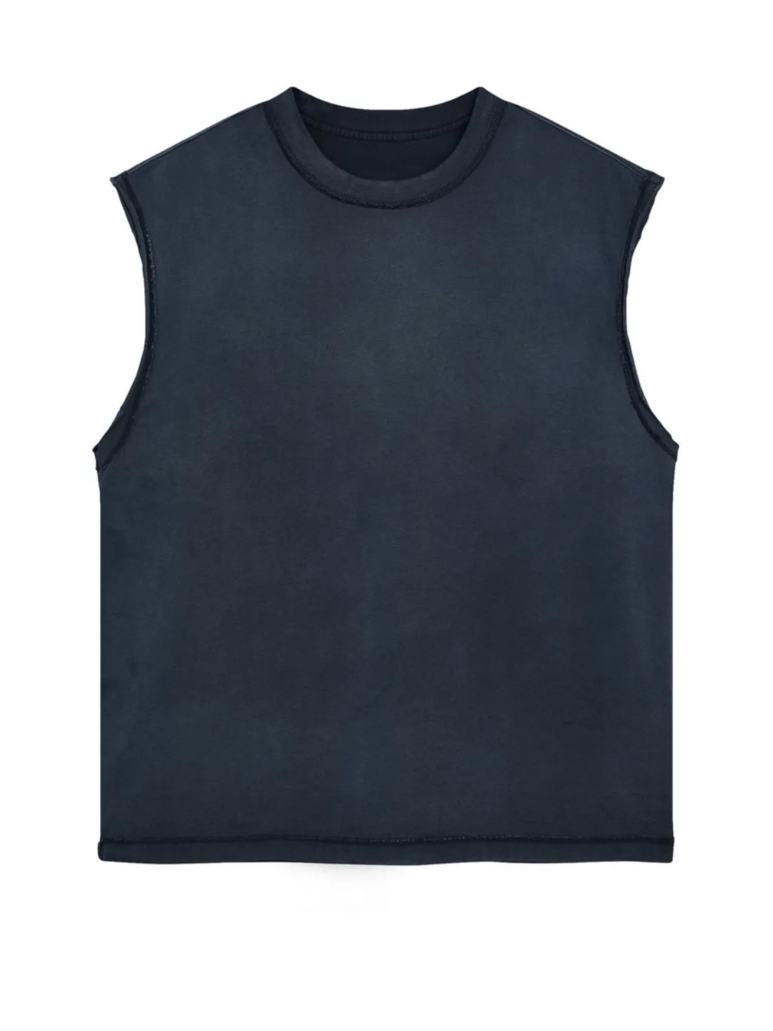 Men's Washed Round Neck Sleeveless Top