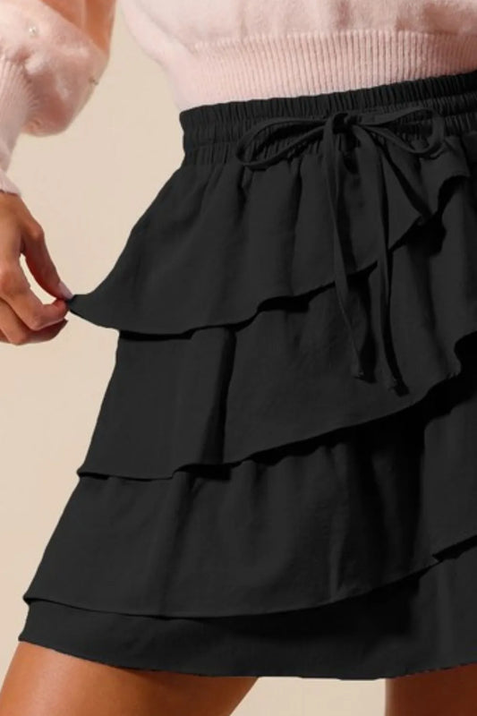 SO ME Asymmetrical Ruffled Game Day Skirt