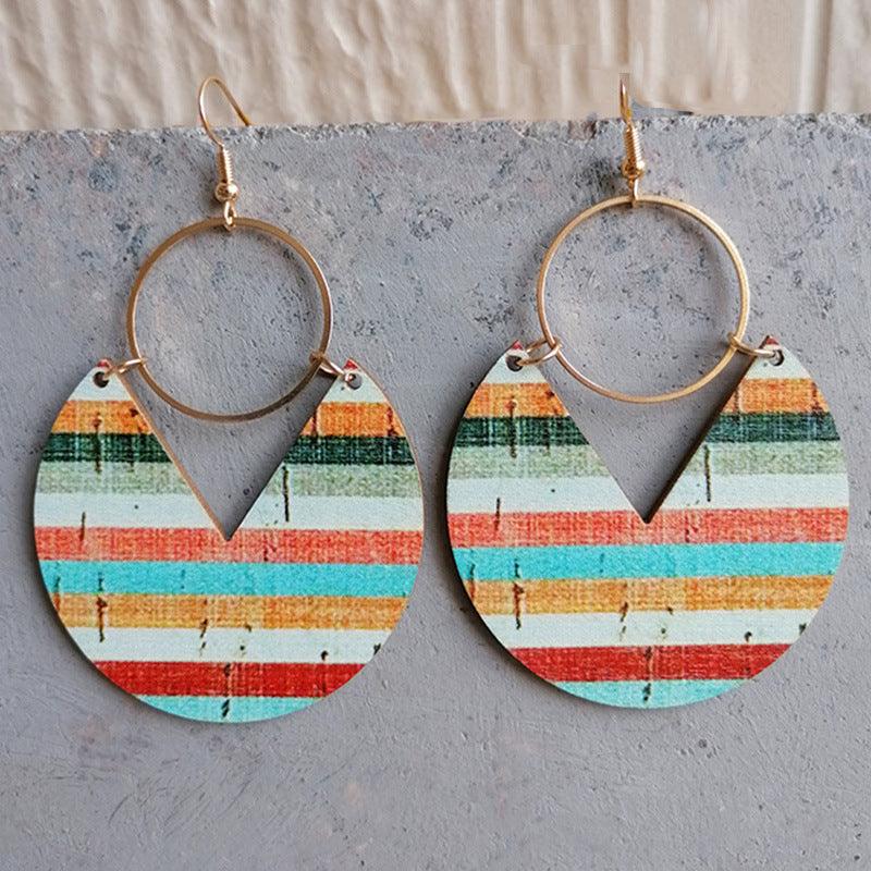 Ms.Pac-Man Shape Wooden Dangle Earrings Style A One Size