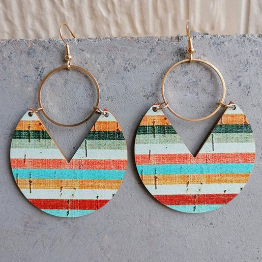 Ms.Pac-Man Shape Wooden Dangle Earrings Style A One Size