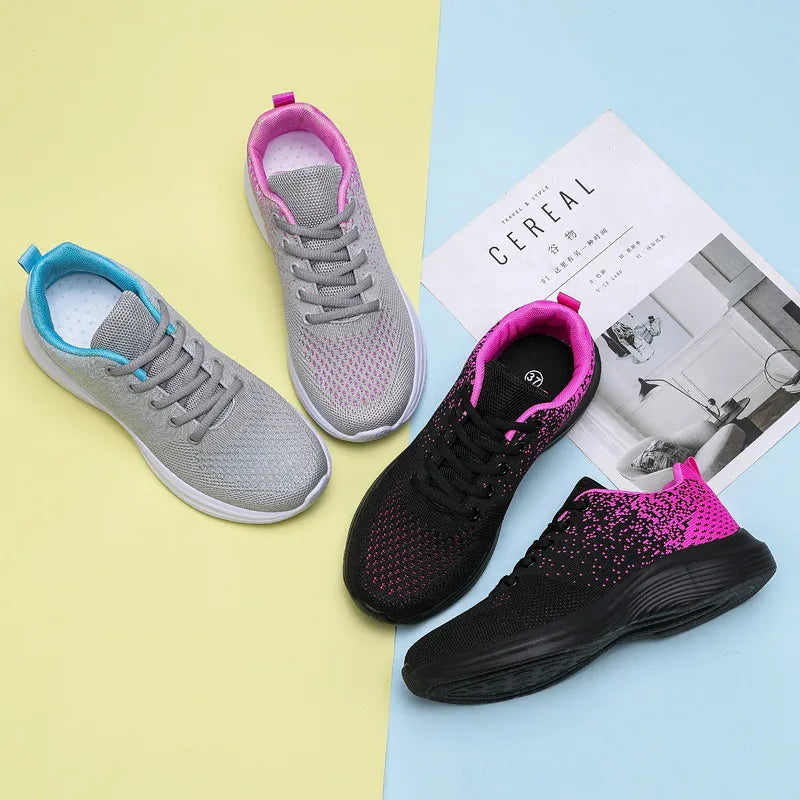 Breathable Mesh Round Toe Athletic Black