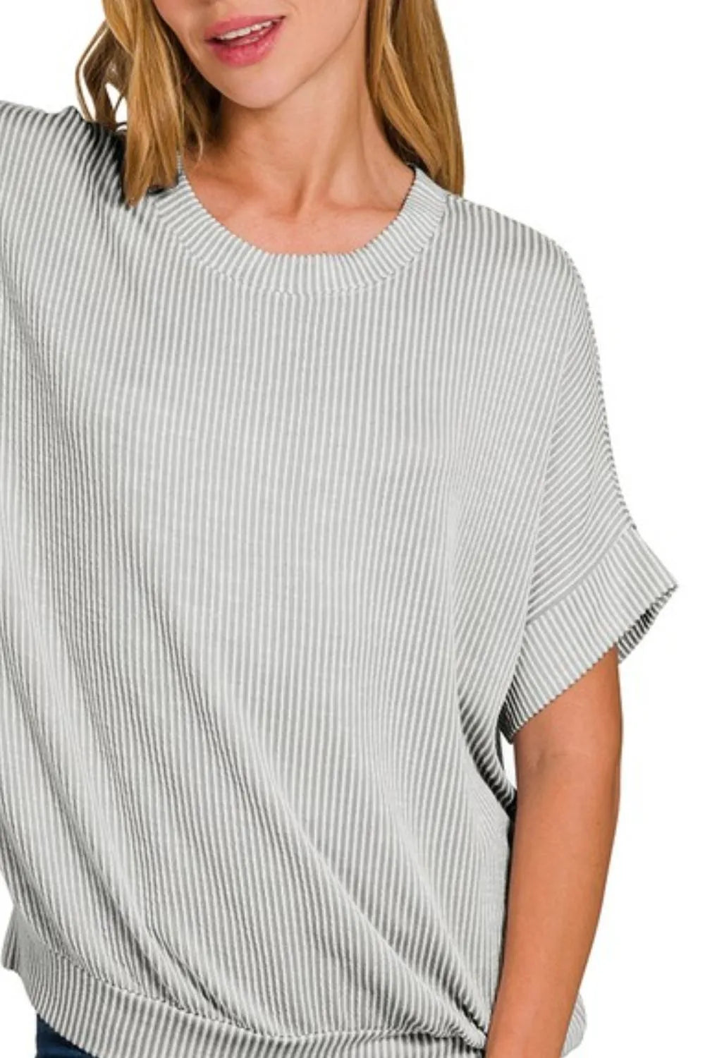 Zenana Corded Rib Short Sleeve T-Shirt