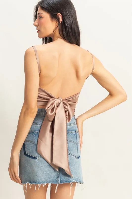 HYFVE Satin Back Tie Detail Cami