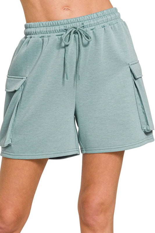 Zenana Scuba Thigh Pocket Shorts