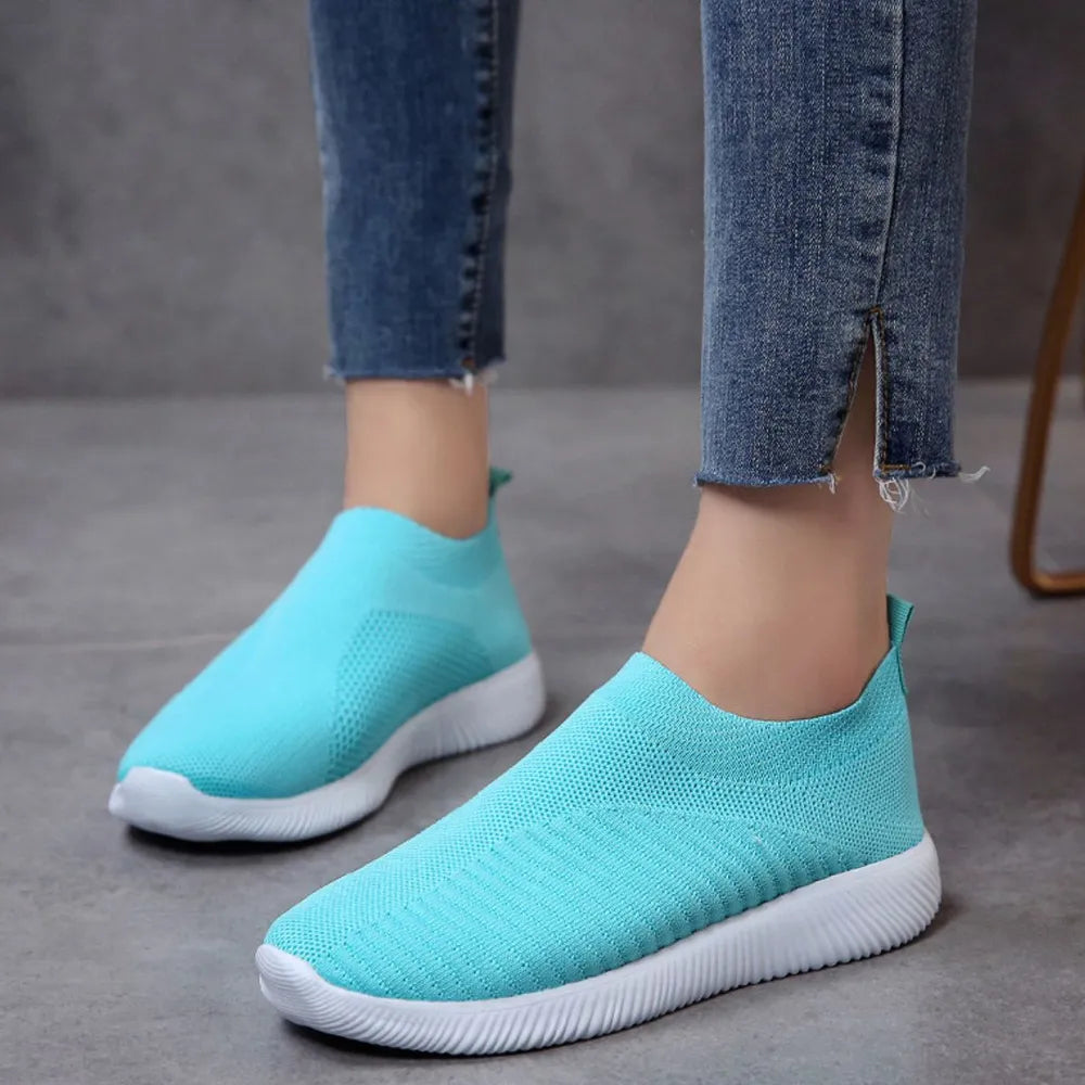 Breathable Mesh Slip-On Athletic Aqua