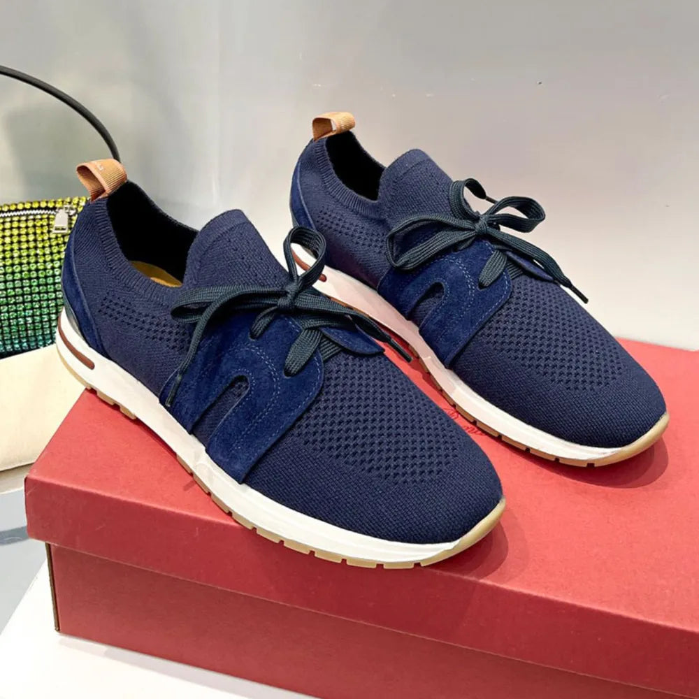 Mesh Flats Slip-On Sneakers Dark Blue
