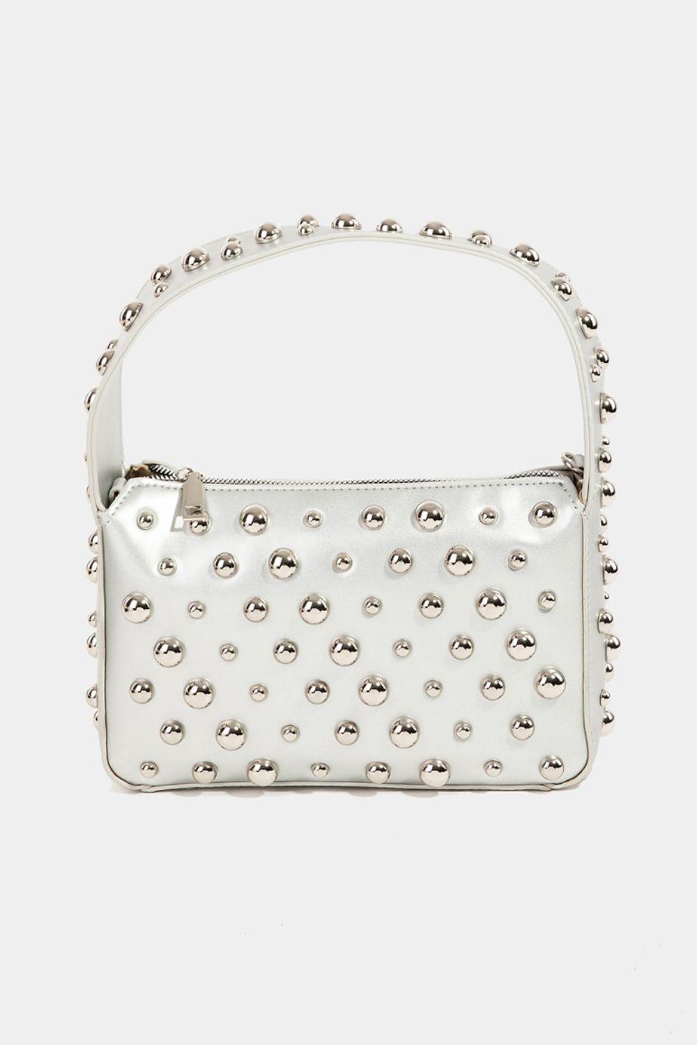 Fame Ball Studded Square Handbag Silver One Size