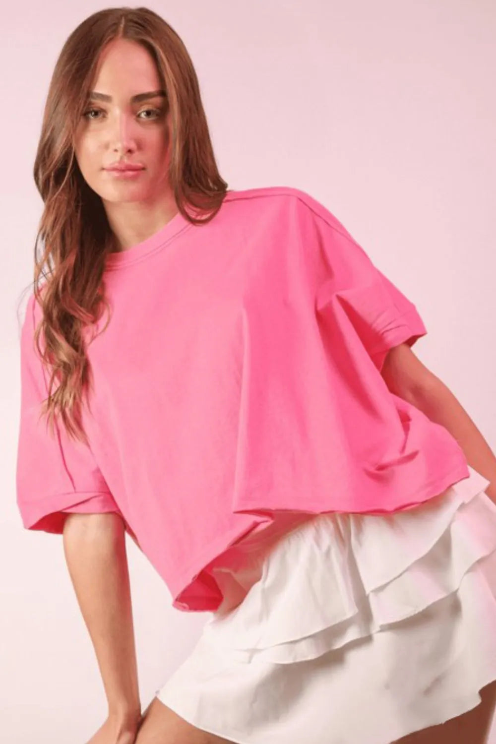 VERY J Round Neck Short Sleeve T-Shirt