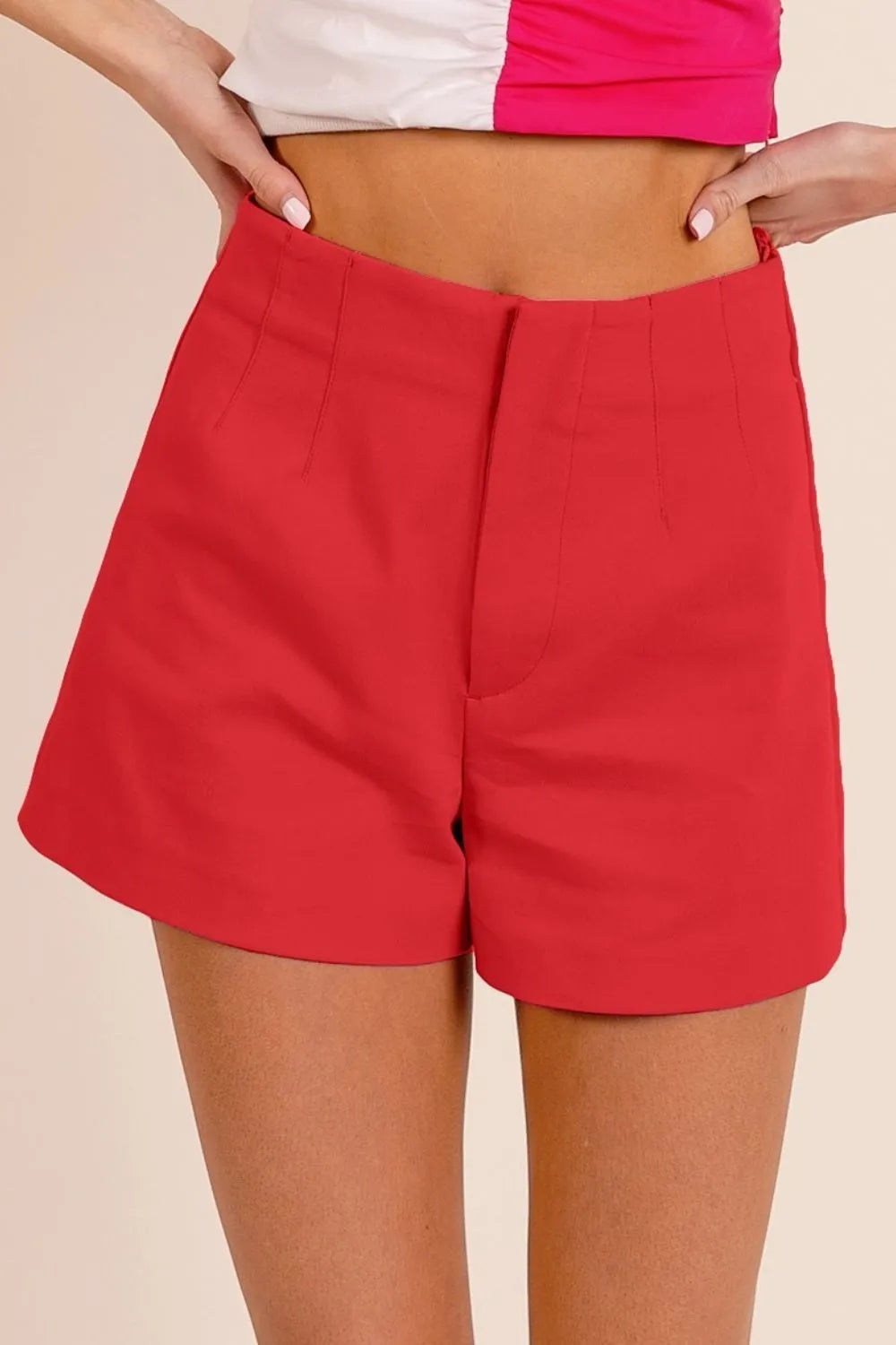 BiBi Bandless Tailored Shorts CHERRY