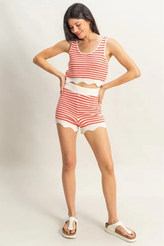 HYFVE Striped Cropped Tank and Shorts Set