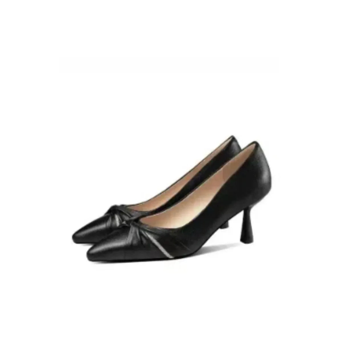 Point Toe Flare Heels Pumps Black