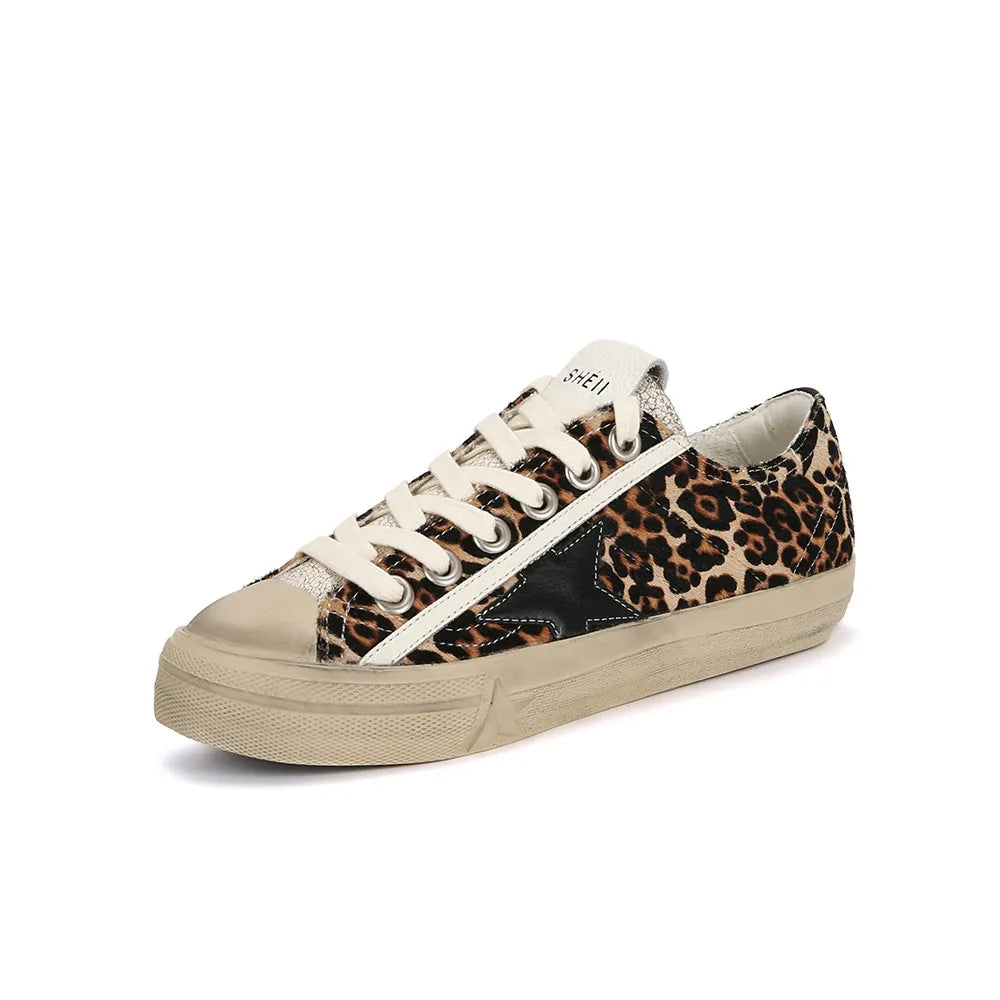 Round Toe Flats Sneakers Leopard