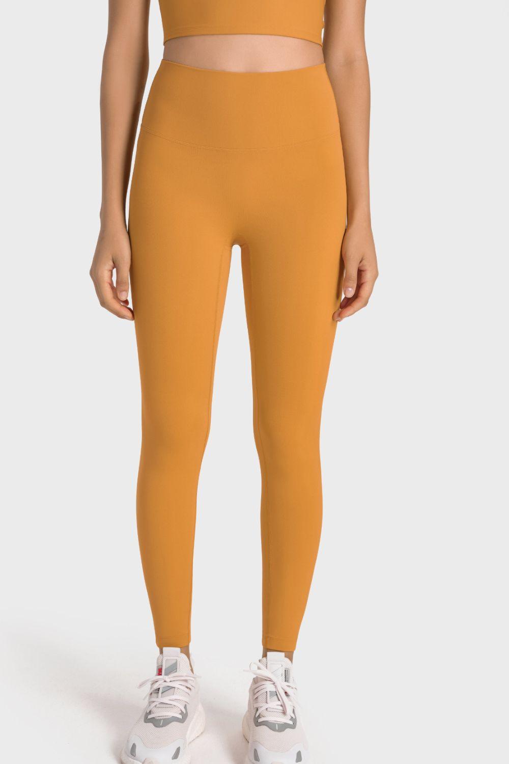 Millennia High-Rise Wide Waistband Yoga Leggings Yellow