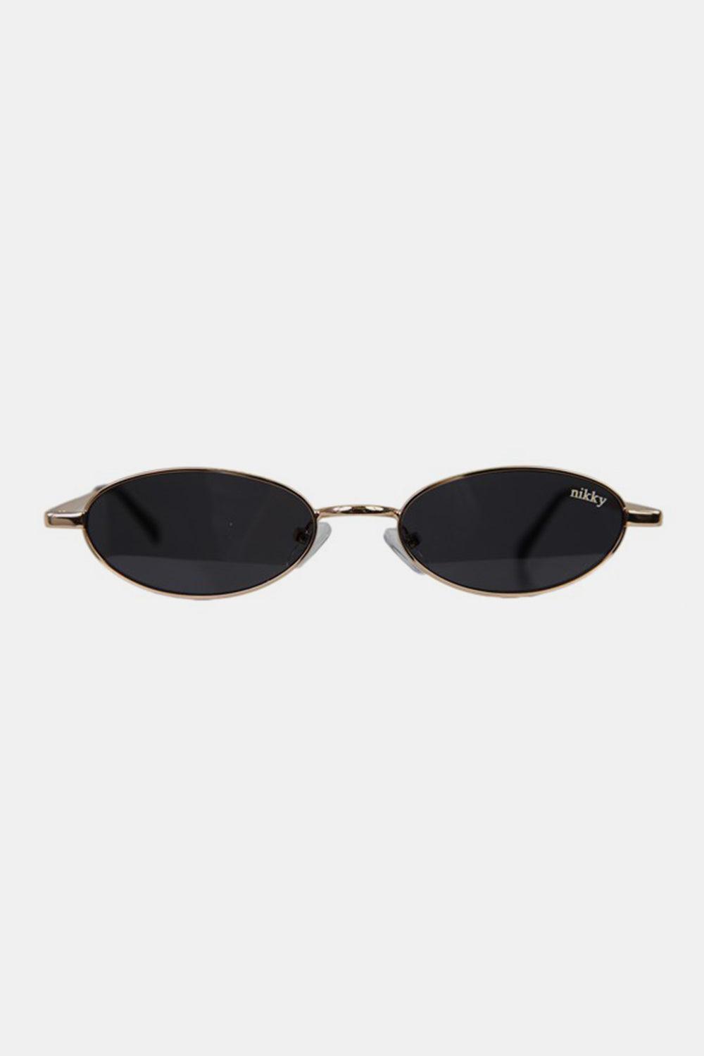 Nicole Lee USA Metal Frame Finley Oval Sunglasses Black One Size