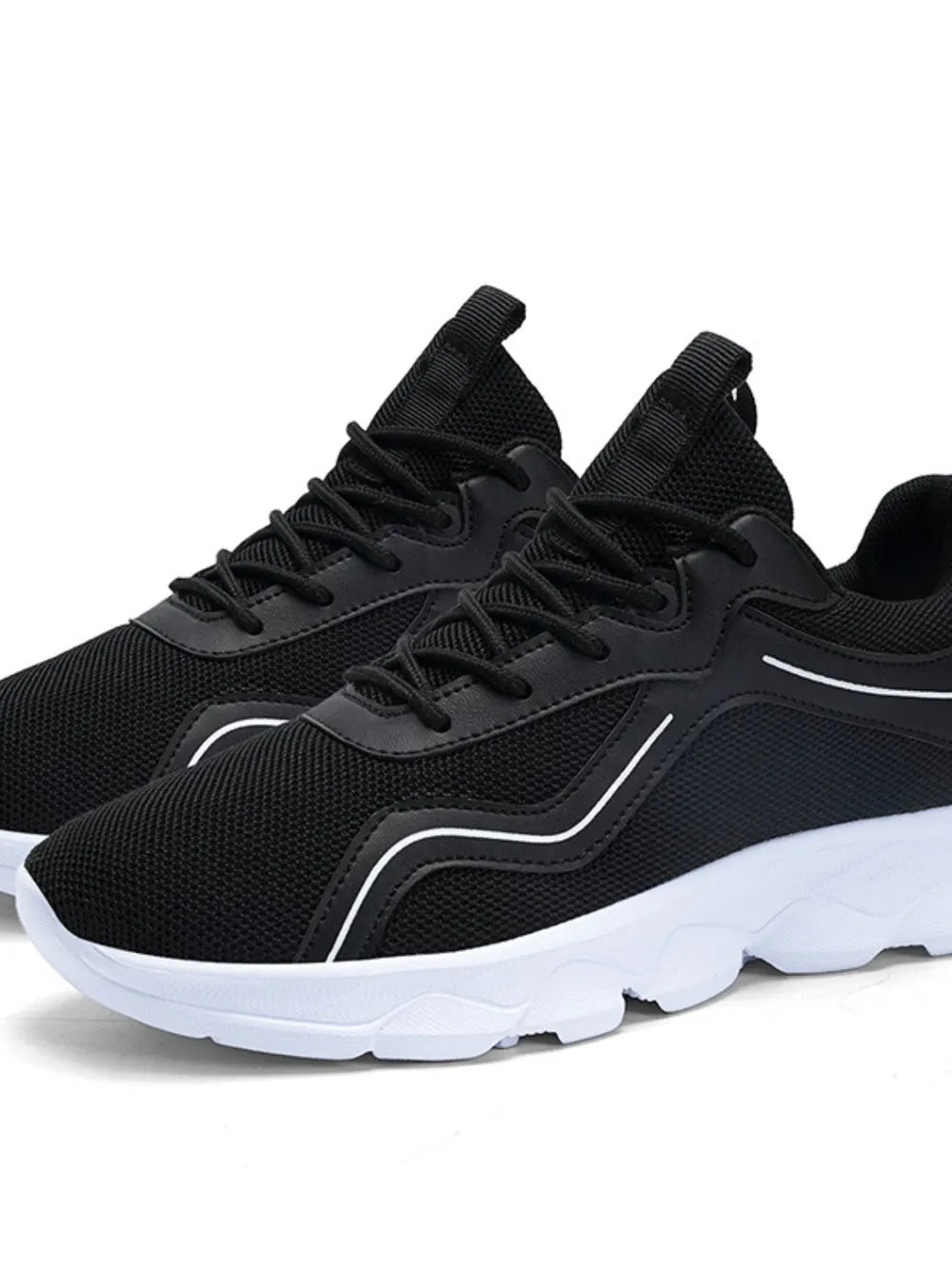 Lace Up Mesh Round Toe Platform Athletic