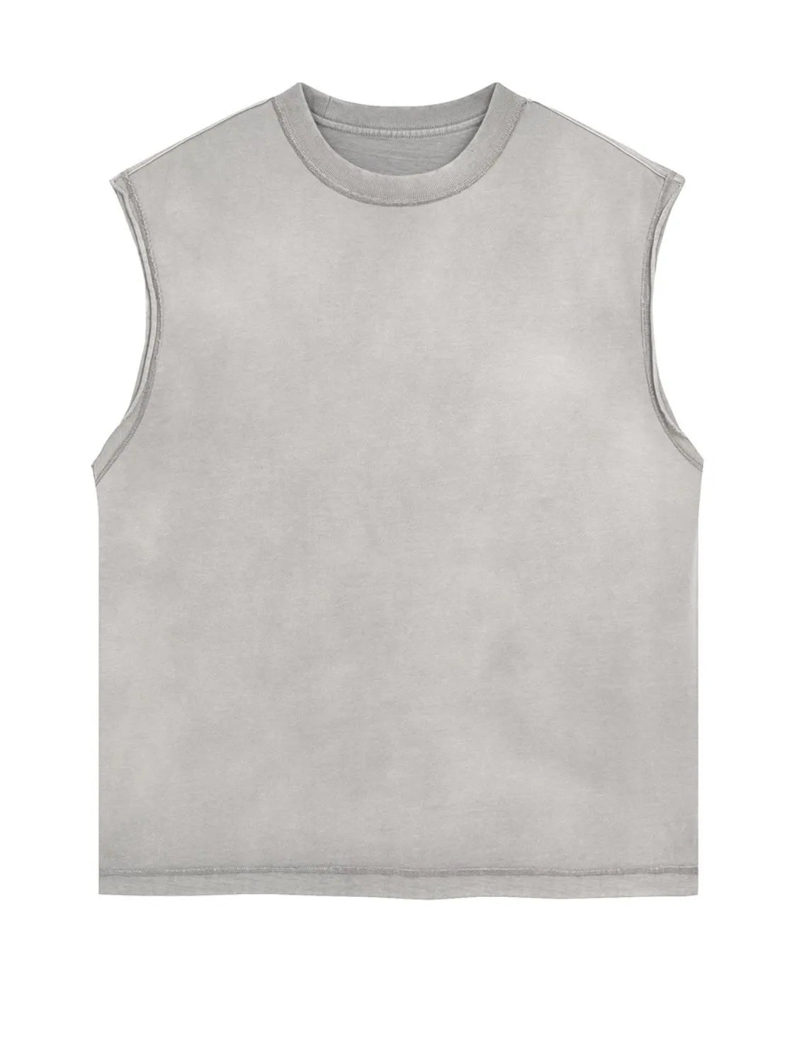 Men's Washed Round Neck Sleeveless Top