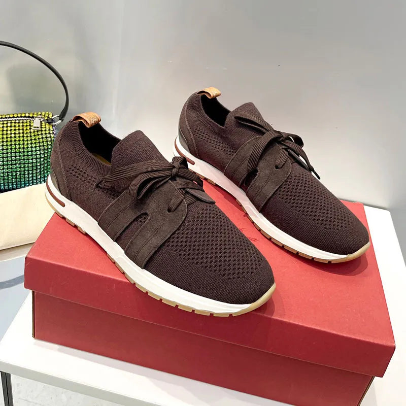 Mesh Flats Slip-On Sneakers Brown