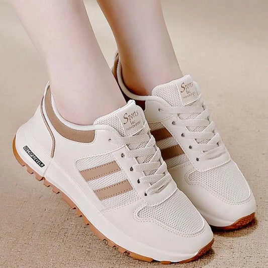 Lace Up Contrast Mesh Breathable Sneakers
