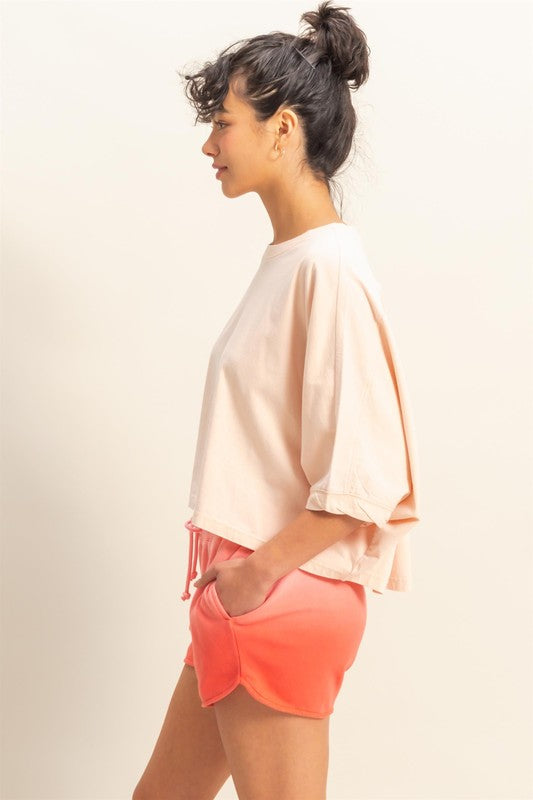 HYFVE Lightweight Round Neck Batwing Sleeve T-Shirt
