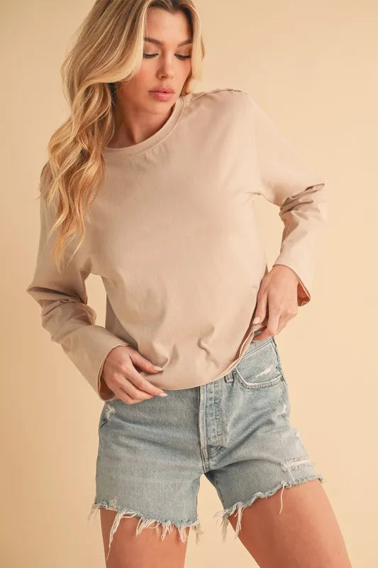 Aemi+Co Round Neck Long Sleeve T-Shirt