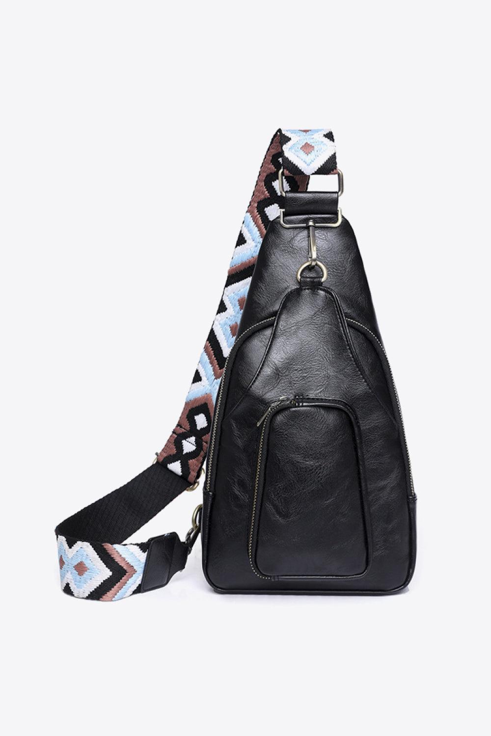 Adored Take A Trip PU Leather Sling Bag Black One Size