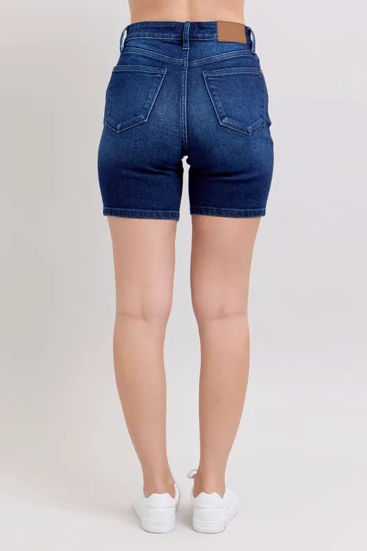 Judy Blue Full Size High Waist V-Front Bermuda Plus Size