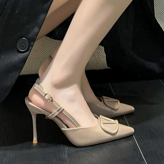 Point Toe Stiletto Slingback Pumps