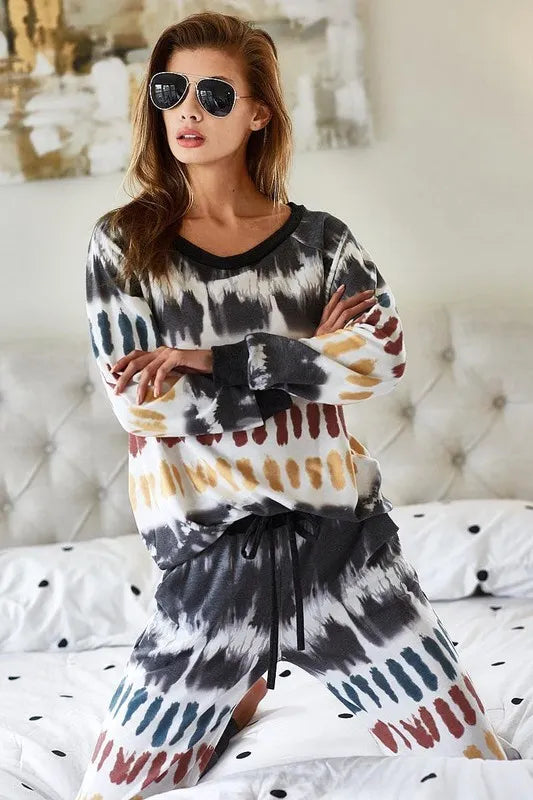 BiBi Tie Dye Print French Terry Top