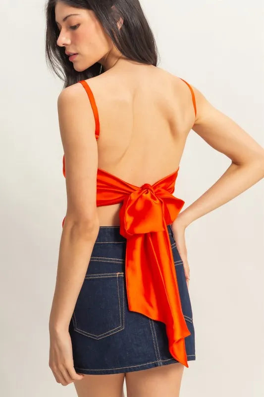 HYFVE Satin Back Tie Detail Cami
