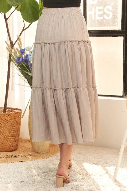 ADORA Rhinestone Accent Tiered Skirt