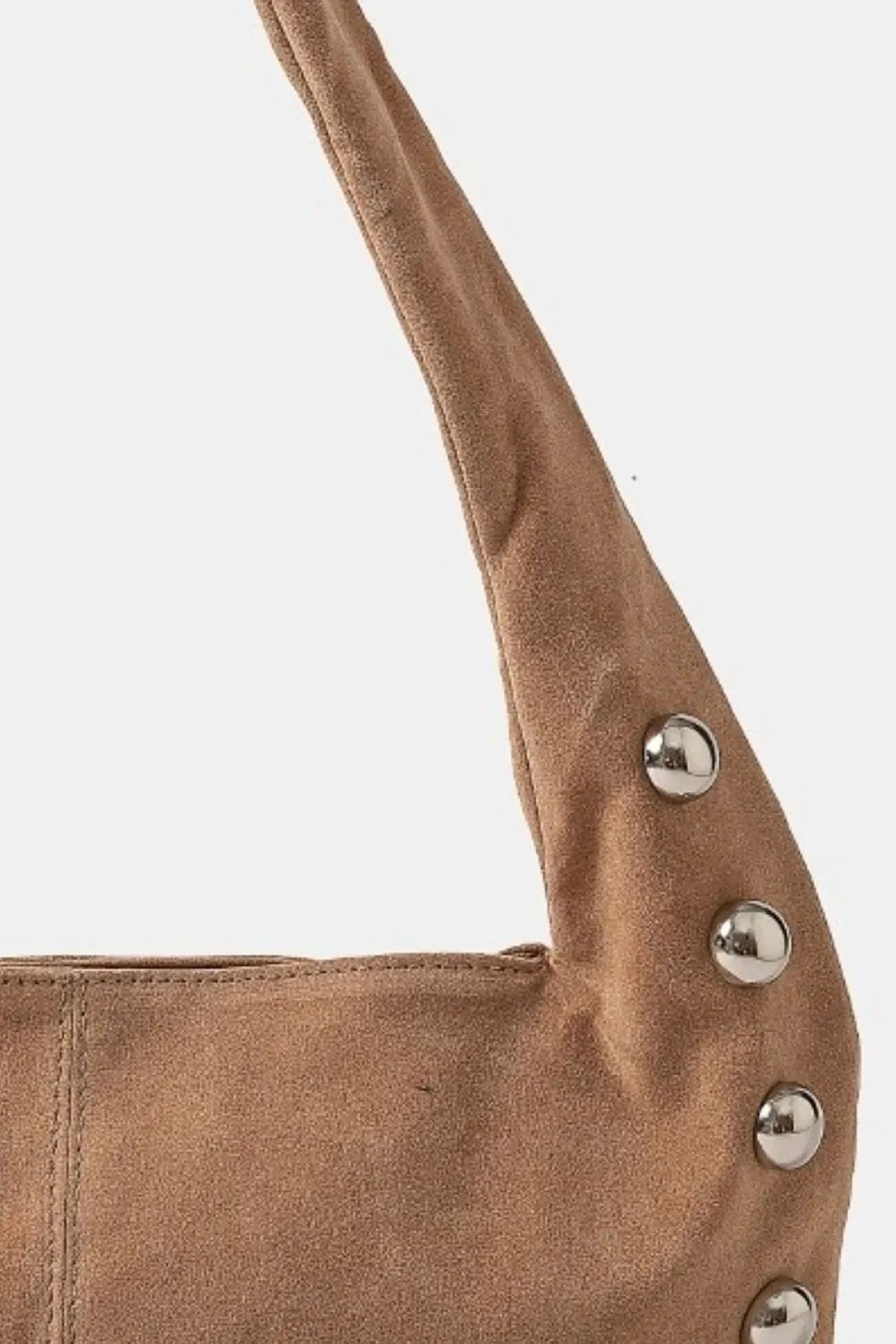 Fame Metallic Sphere Studded Soft Hobo Shoulder Bag