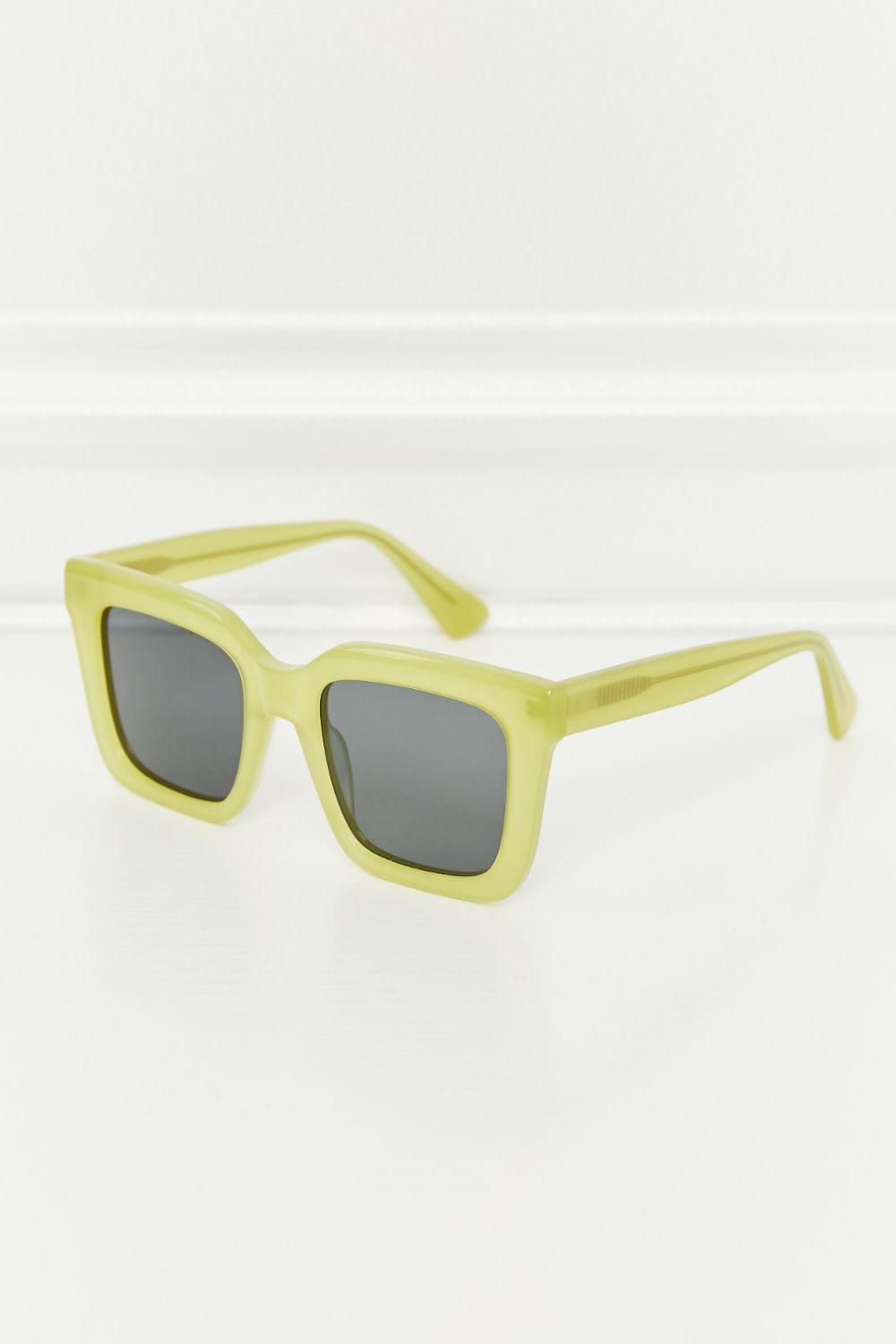 Square TAC Polarization Lens Sunglasses Neon Yellow One Size