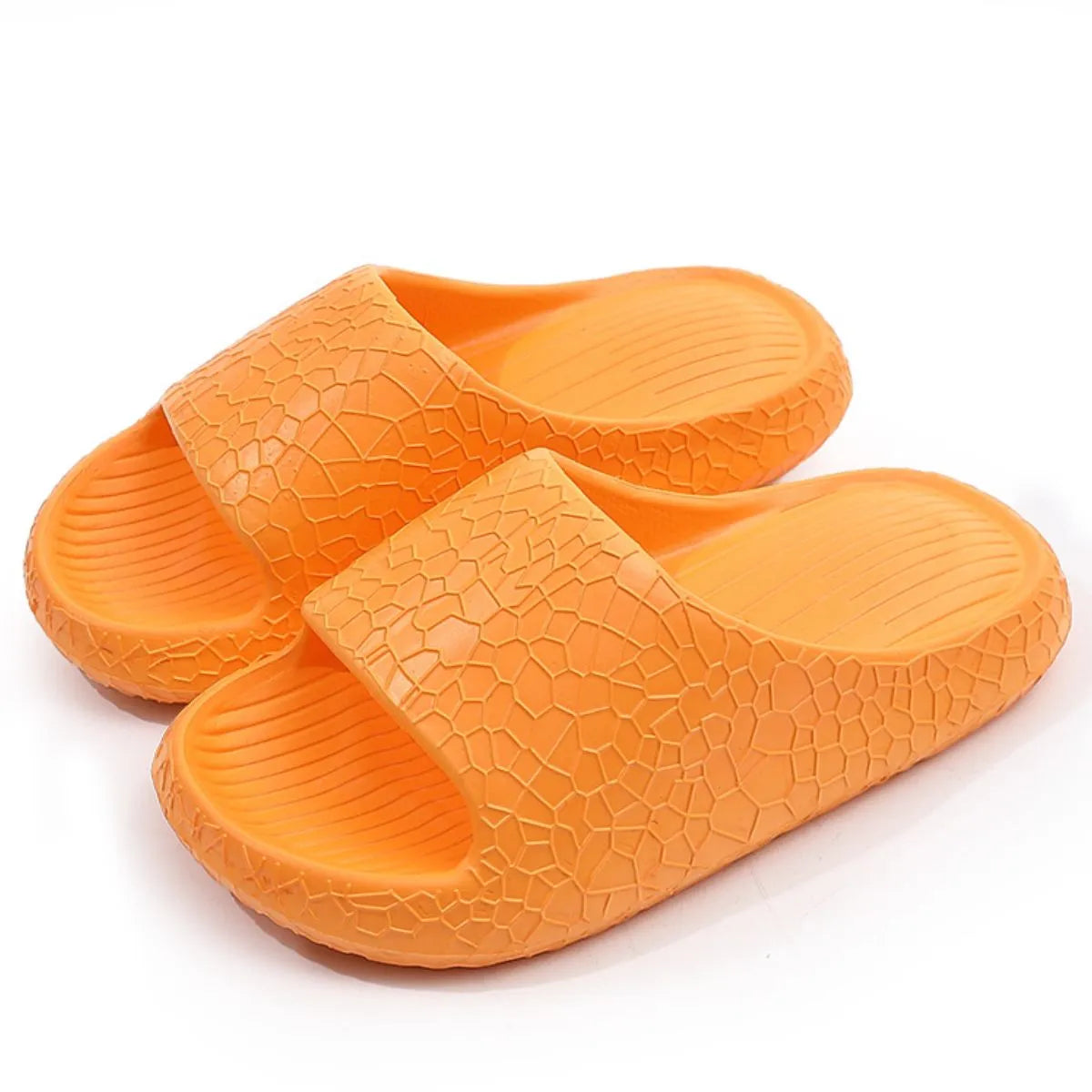 Open Toe Platform Slippers Orange