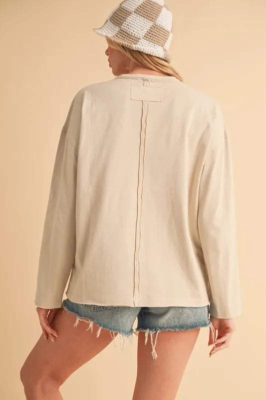 Aemi+Co Round Neck Long Sleeve Top