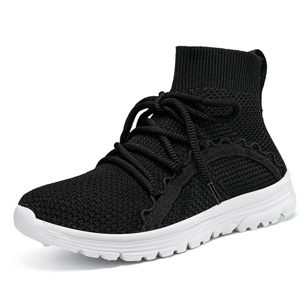 Round Toe Flats Athletic Black